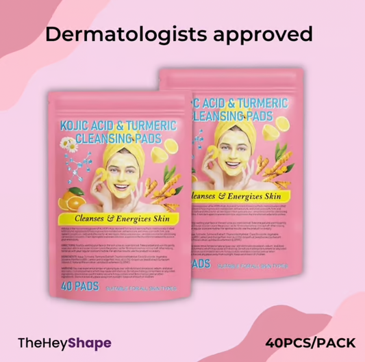 Turmeric Kojic Acid Exfoliating Pads in a 40-piece jar for radiant, smoother skin