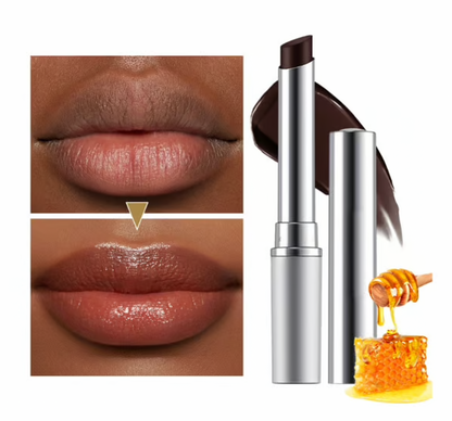 Moisturizing sheer lipstick blending with natural lip color for a glossy, healthy look.