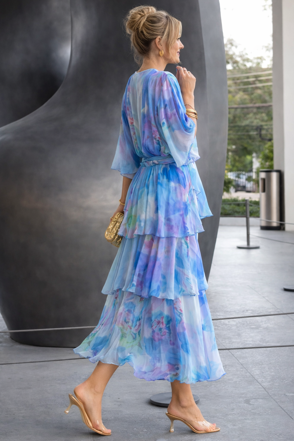 Chic Everyday Dress with adjustable tie waist, relaxed flattering fit that suits curvy, petite, and tall shapes.