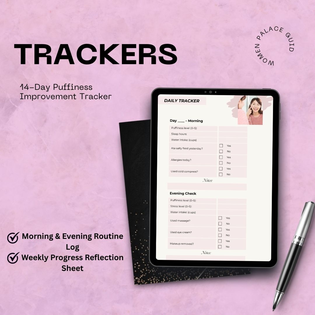 Puffy eyes home remedies illustrated inside the skincare PDF ebook.